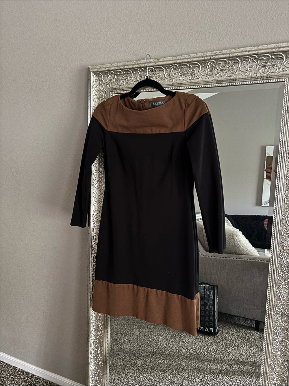 Ralph Lauren Colorblock Long Sleeve Sheath Dress